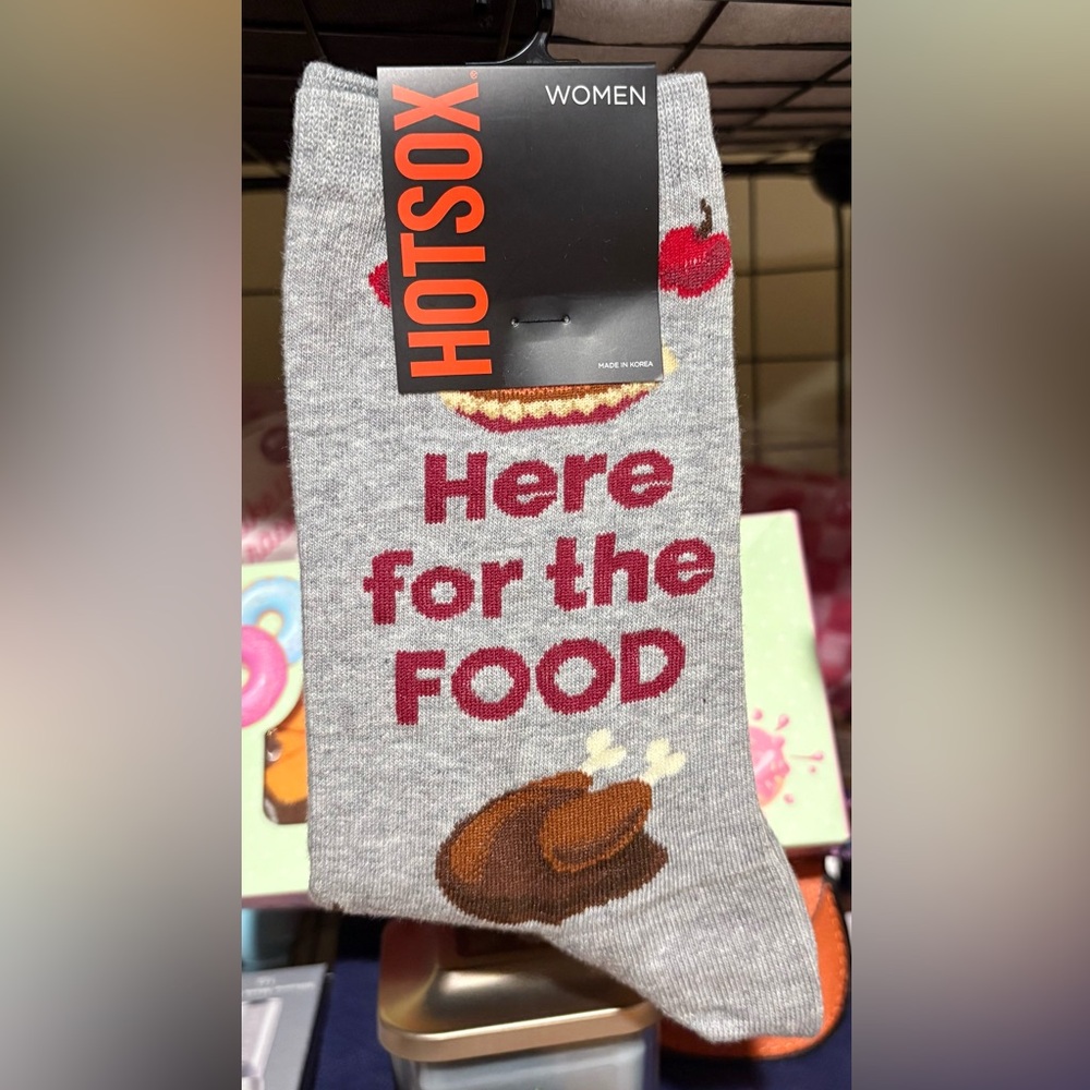 Hot Sox  Gray 'Here for the Food' Women’s Socks